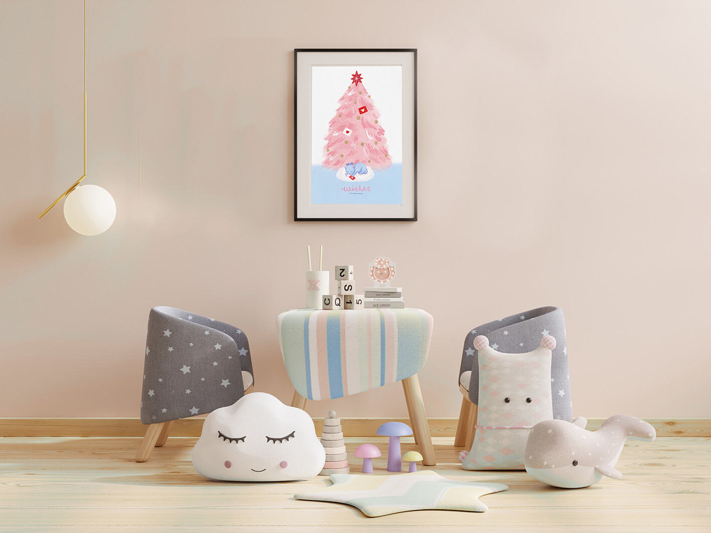 [그릿스튜디오] [포스터] 핑크 소원 트리