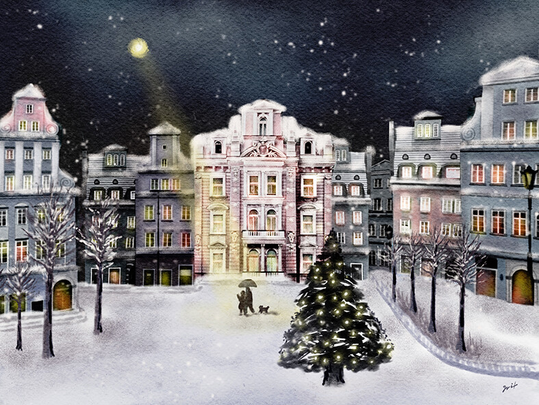 [그릿스튜디오] [포스터] 달빛 가로등