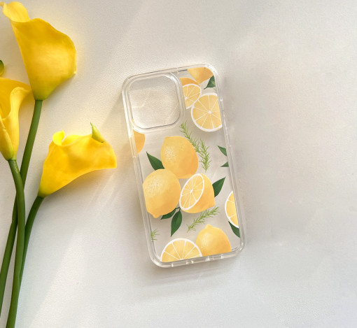 [greenut] 레몬 폰케이스 갤럭시s24 일러스트 투명 스마트톡케이스 아이폰15 z플립5