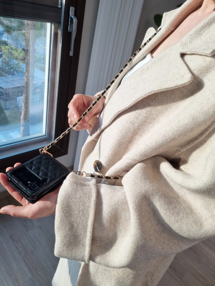 [채니꽁방] z플립5케이스 지플립1,2,3,4 힌지보호 가죽케이스