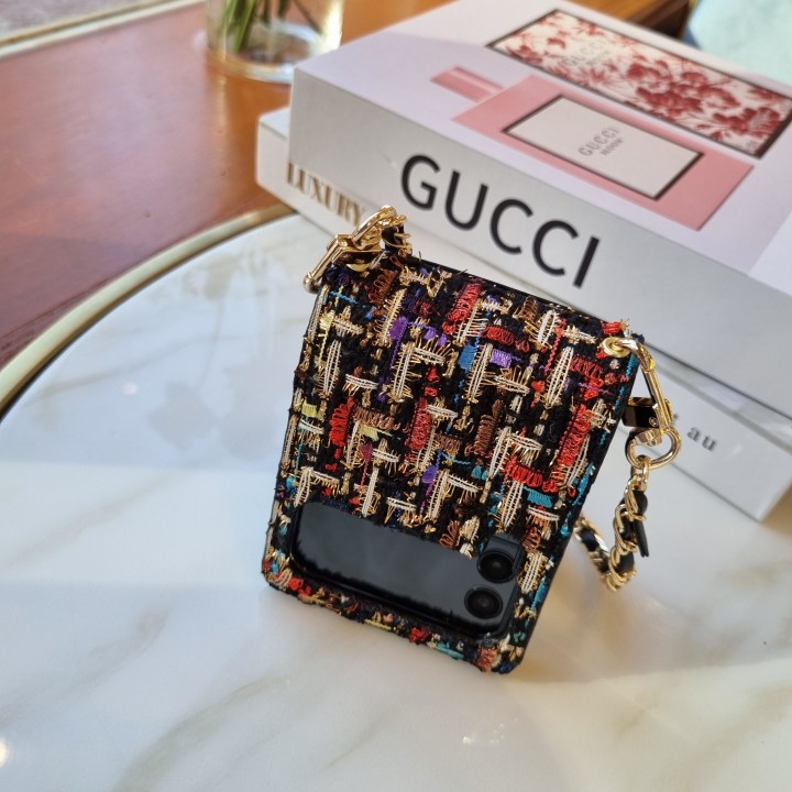 [채니꽁방] 빈티지 트위드 힌지보호 지플립1/2/3/4 가죽 케이스