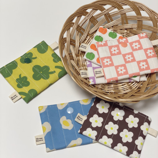 [쓰리빈스] 패브릭 카드지갑 명함보관 버스카드지갑